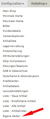 Auswahl Konfiguration - eigene Seiten bei Zen Cart