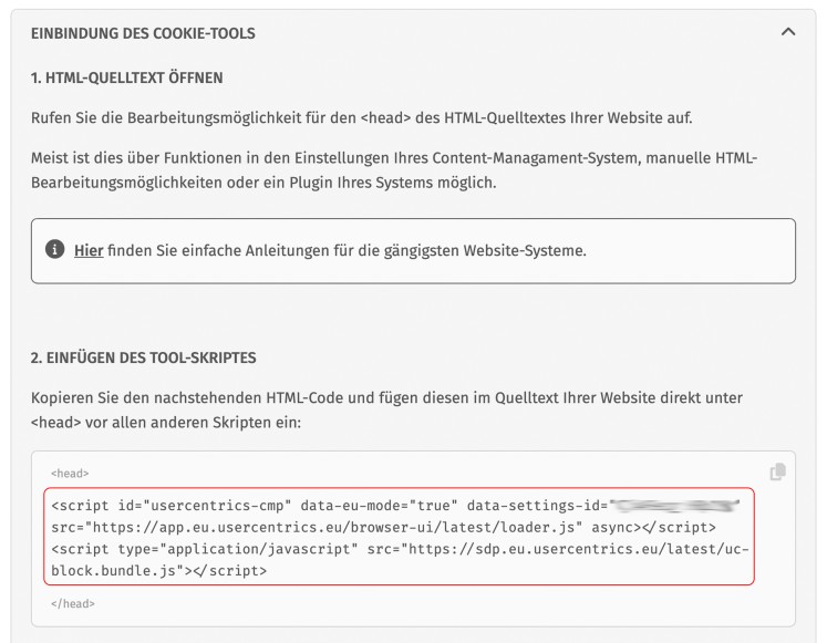 Cookie-Tool-2 Einbindung