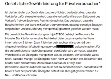 Irreführende Information zur Beweislastumkehr