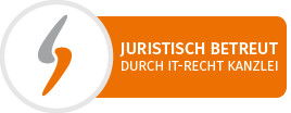 Logo "juristisch betreut durch IT-Recht Kanzlei"