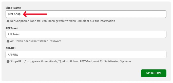 Shop-Name bearbeiten