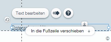 Textelement Richtung Fußzeile verschieben